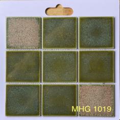 Gạch Mosaic Gốm Men Rạn 10x10 Màu Xanh Rêu
