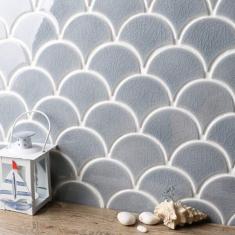 Gạch mosaic vảy cá men rạn - Gạch vảy cá