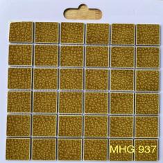 Gạch Mosaic Gốm Men Rạn 2 Lớp Màu Vàng 48x48