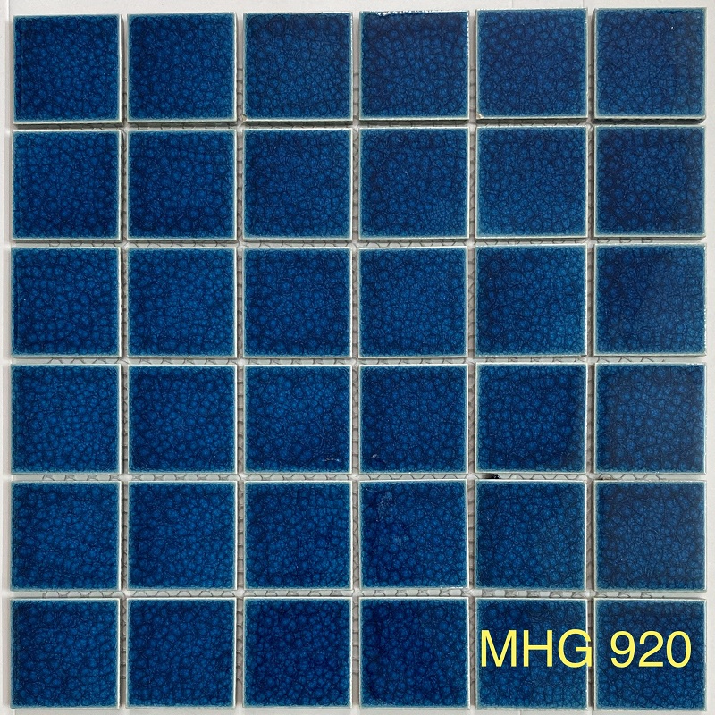 Gạch Mosaic Gốm Men Rạn 2 Lớp Xanh Dương Đậm