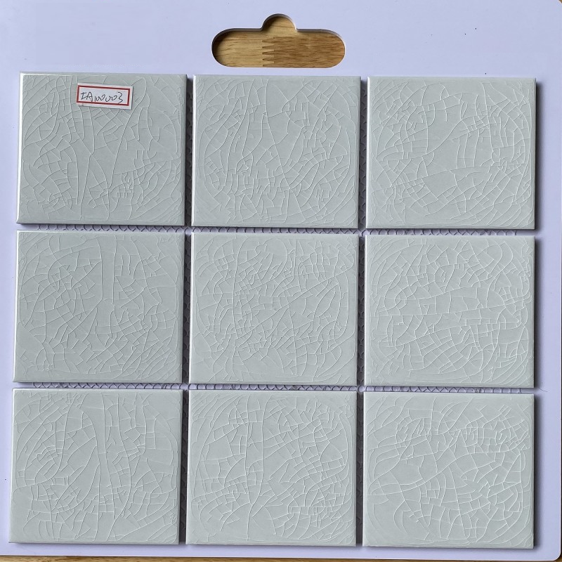 Gạch Mosaic 10x10 Men Rạn 1 Lớp Màu Trắng- Gạch Mosaic Ốp Tường