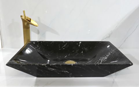 CHẬU RỬA MẶT LAVABO MÀU ĐEN HÌNH CHỮ NHẬT BST53