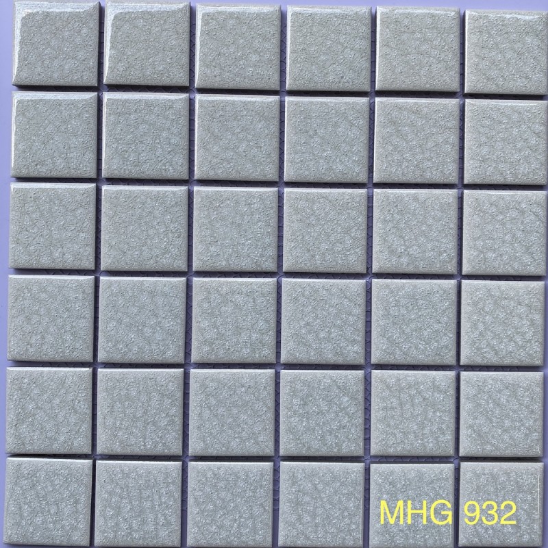 Gạch Mosaic Gốm Men Rạn 2 Lớp Màu Trắng