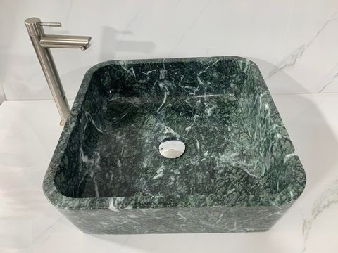 LAVABO ĐÁ CẨM THẠCH XANH ẤN ĐỘ VUÔNG VỎNG BST52