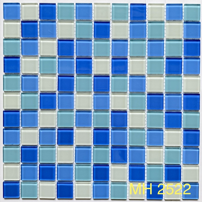Gạch Mosaic Thủy Tinh MH 2522- Gạch Mosaic Hồ Bơi