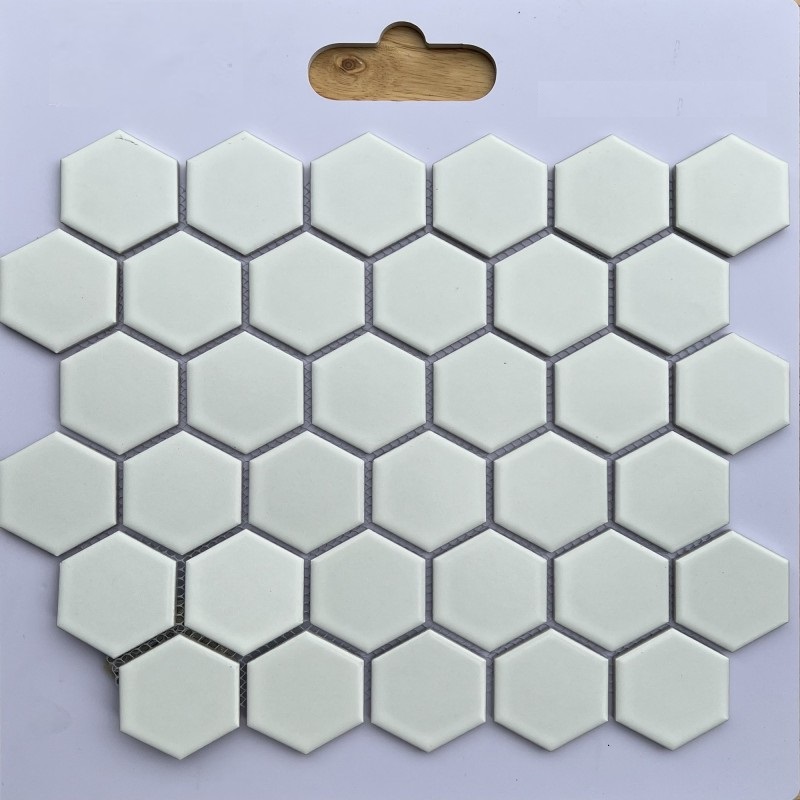 Gạch Mosaic Lục Giác Trắng Mờ-  Gạch Mosaic Ốp Tường