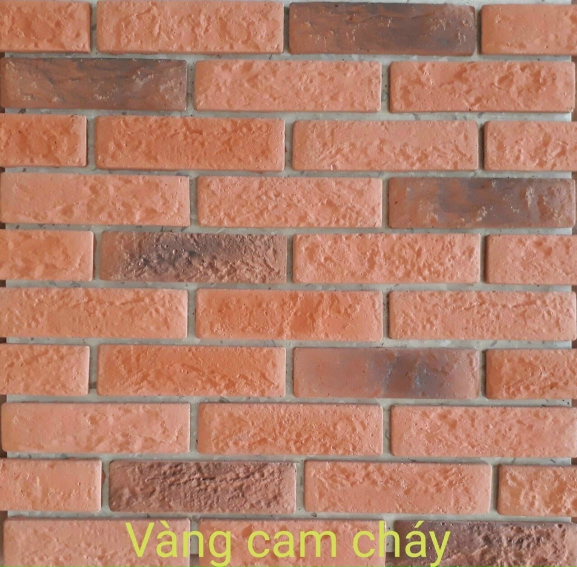Gạch Thẻ Ốp Tường Vàng Cam Cháy 