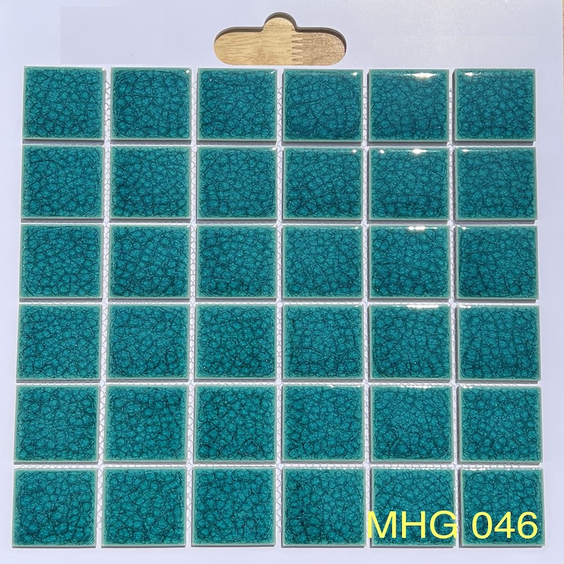 Gạch Mosaic Gốm Men Rạn 2 Lớp Xanh Ngọc 046