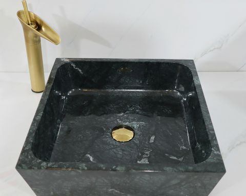 CHẬU RỬA MẶT LAVABO ĐÁ CẨM THẠCH XANH ẤN ĐỘ VUÔNG MỎNG BST52